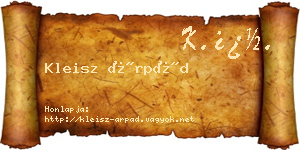 Kleisz Árpád névjegykártya