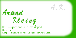 arpad kleisz business card